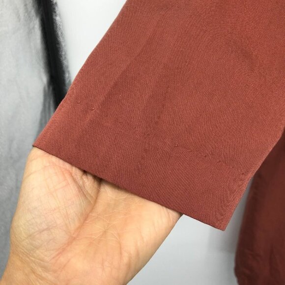 Astr The Label Lightweight Trench Coat Rust Red Tencel cardigan jacket/duster M - Picture 12 of 16